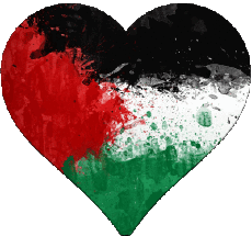 Bandiere Asia Palestina Cuore 