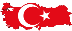 Banderas Asia Turquía Mapa 