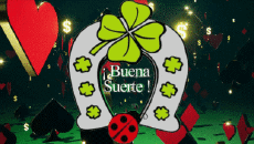 Messages Spanish Buena Suerte Animated Background 003 