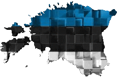 Flags Europe Estonia Map 