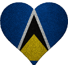 Drapeaux Amériques Sainte Lucie Coeur 