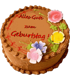 Mensajes Alemán Alles Gute zum Geburtstag Kuchen 005 