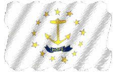 Drapeaux Amériques U.S.A - Etats Rhode Island Ondulation 