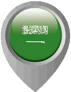 Fahnen Asien Saudi-Arabien Standort-Pin 