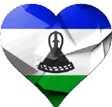 Drapeaux Afrique Lesotho Coeur 