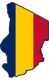 Fahnen Afrika Tschad Karte 