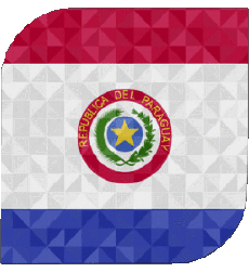 Drapeaux Amériques Paraguay Carré 