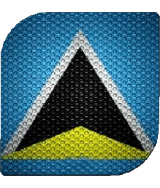 Drapeaux Amériques Sainte Lucie Carré 