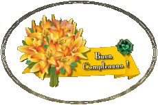 Mensajes Italiano Buon Compleanno Floreale Fondo transparente 008 
