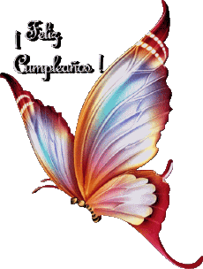 Messages Spanish Feliz Cumpleaños Mariposas Transparent Background 008 