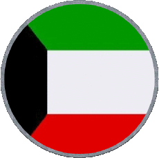 Drapeaux Asie Koweït Rond 