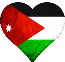 Drapeaux Asie Jordanie Coeur 