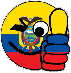 Drapeaux Amériques Equateur Smiley - OK 