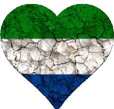 Bandiere Africa Sierra Leone Cuore 