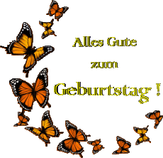 Messages German Alles Gute zum Geburtstag Schmetterlinge 009 