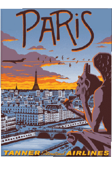 Humor -  Fun ART Retro Posters - Places France Paris 