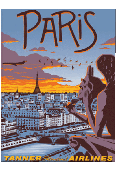 Humor -  Fun Retro Posters - Places France Paris 