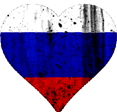 Drapeaux Europe Russie Coeur 