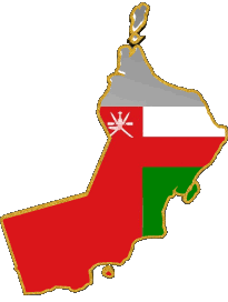 Drapeaux Asie Oman Carte 