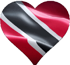 Drapeaux Amériques Trinité et Tobago Coeur 