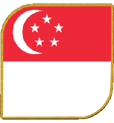 Drapeaux Asie Singapour Carré 