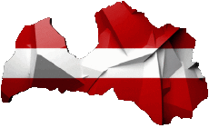Flags Europe Latvia Map 