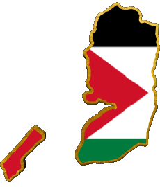 Drapeaux Asie Palestine Carte 