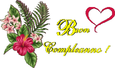 Messages Italian Buon Compleanno Floreale Transparent Background 007 