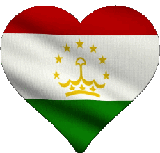 Drapeaux Asie Tadjikistan Coeur 