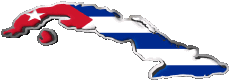 Drapeaux Amériques Cuba Carte 