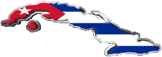 Fahnen Amerika Kuba Karte 