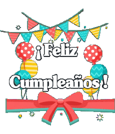 Messagi Spagnolo Feliz Cumpleaños Globos - Confeti 006 