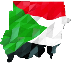 Banderas África Sudán Mapa 