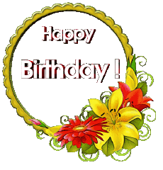 Messages Anglais Happy Birthday Floral 017 