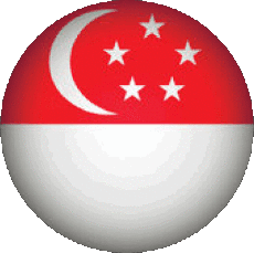 Drapeaux Asie Singapour Rond 