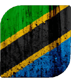 Drapeaux Afrique Tanzanie Carré 