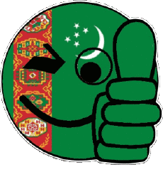 Fahnen Asien Turkmenistan Smiley - OK 