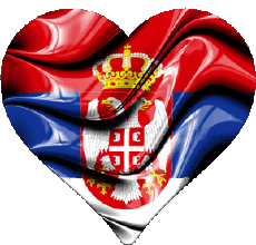 Flags Europe Serbia Heart 
