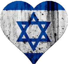 Drapeaux Asie Israël Coeur 
