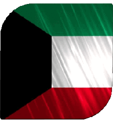 Drapeaux Asie Koweït Carré 