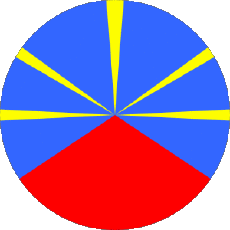 Bandiere Francia D.O.M - T.O.M La Réunion Tondo 