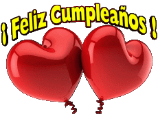 Messages Espagnol Feliz Cumpleaños Globos - Confeti 005 