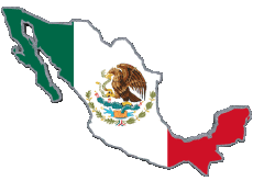 Flags America Mexico Map 