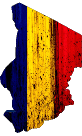 Bandiere Africa Chad Carta Geografica 