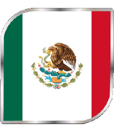 Drapeaux Amériques Mexique Carré 