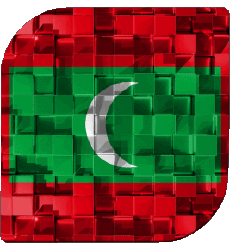 Bandiere Asia Maldive Quadrato 