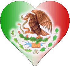 Drapeaux Amériques Mexique Coeur 