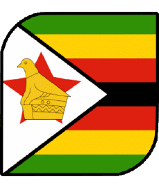 Bandiere Africa Zimbabwe Quadrato 