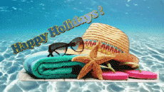 Messages Anglais Happy Holidays Fond Animé 002 