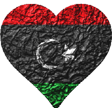Banderas África Libia Corazón 